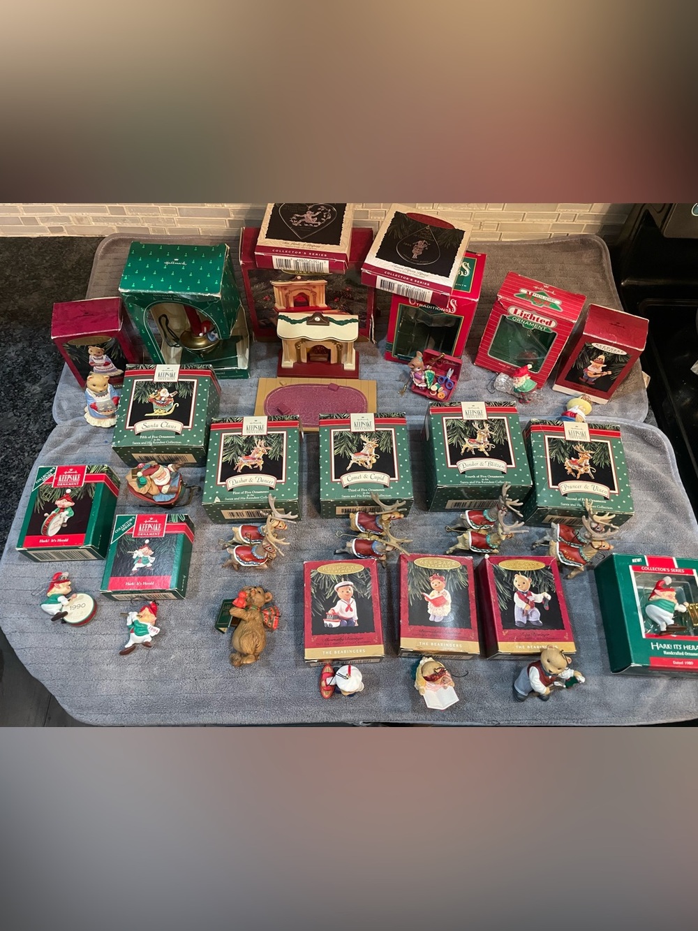 Vintage Hallmark Christmas Ornaments 1990’s Santa Reindeer Critter Elf Lot
